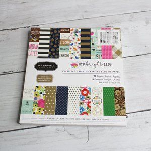 Jen Hadfield Scrapbook Cardstock Paper Pad 6" x 6" My Bright Life